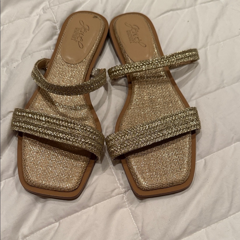 Jewel Badgley Mischka Gold Sandals
